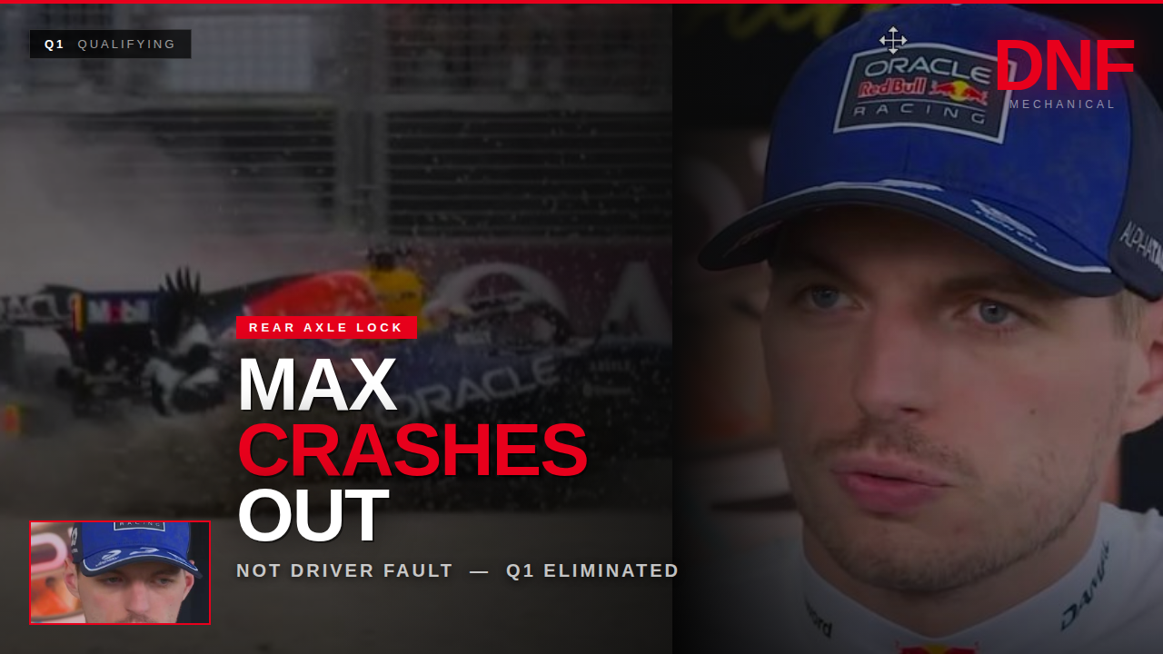 Max Verstappen Crashes Out in Q1 - DNF - Formula Daily