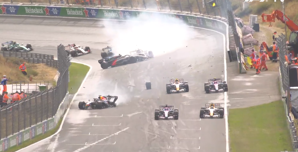 Verstappen's Home Race Ends in Lap 2 Smash at Zandvoort 2 max spining dutch gp