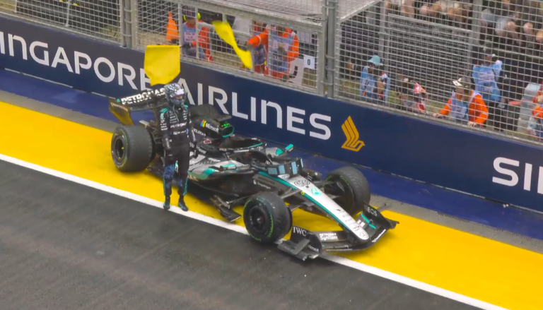 russel singapore sprint crash